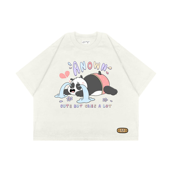 CRIES A LOT CROPPED T-SHIRT // WHITE NETRAL